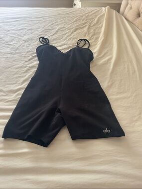 ALO Yoga Kids Black Double-Strap One-Piece Romper